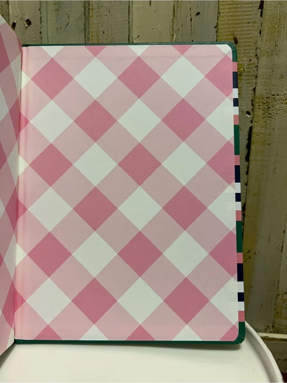 Striped Green & Pink 'IDEAS' Hardcover Notebook - Brand Unspecified